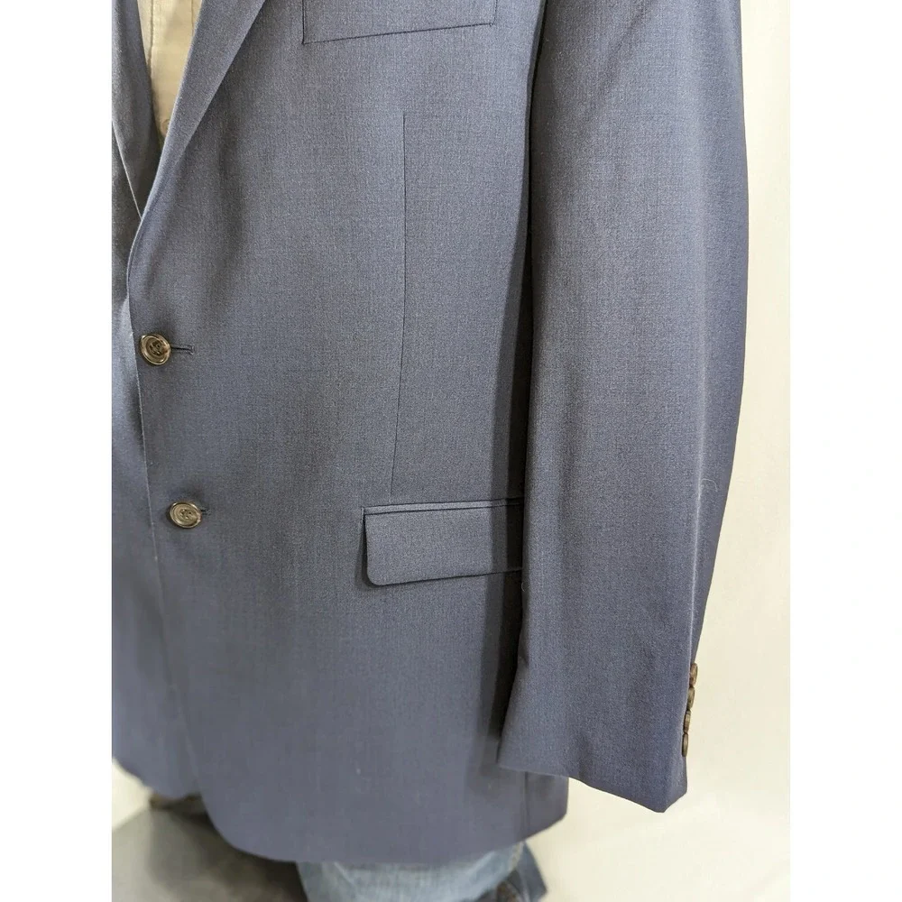 Ralph Lauren Mens Blazer Sport Coat Two Button Jacket Crosshatch Wool 42R Casual